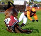 Horse and rider unhurt.